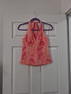 Madden Girl Pink Peach Floral Halter Camisole